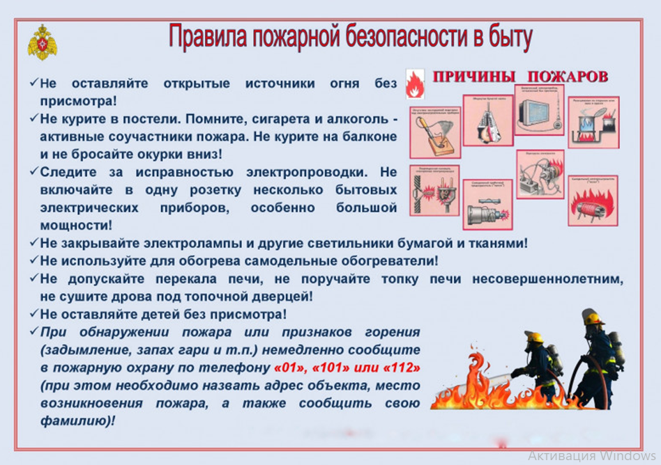 Правила пожарной безопасности в быту..